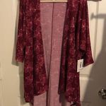LuLaRoe Lindsay Maroon Floral Stretchy sz M BNWT Photo 0