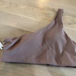 All Fenix one shoulder latte brown ribbed sports bra size XL NWT Photo 0