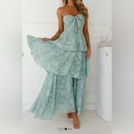 Hello Molly NWT,  WHIMSY IN WONDERLAND STRAPLESS MAXI DRESS SAGE, Sz 6 Photo 2