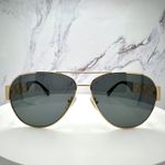 Versace New  Sunglasses Gold Aviator Pilot Metal Greca Logo Black Photo 3