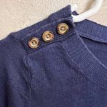 Banana Republic  Shoulder Button Crew Neck Pullover Sweater Blue Size Medium Photo 2