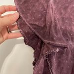 Knox Rose Purple Swiss Dot Crochet Eyelet Tie Bow Back Short Flutter Sleeve Top Photo 10