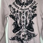 Unique print Heavy F*cking Metal zip up Hoodie size medium HAS FLAWS Photo 1
