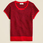 J.Crew  Ribbed featherweight cashmere T-shirt in stripe Photo 0