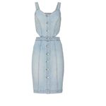 BLANK NYC Denim Mini Dress XS Jean Western Cut Out Button Up Sleeveless $128 Photo 4
