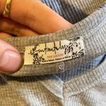 Free People INTIMATELY  GREY RIBBED LONG SLEEVE V NECK Photo 1