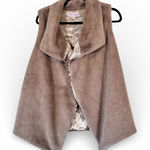 Philosophy  Tan Faux Fur Vest Jacket Womens XS Soft Cabincore Mob Wife Winter Photo 0