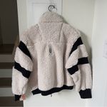 Free People NWOT Far Out Fleece Jacket in Ivory Sherpa White / Black Photo 5