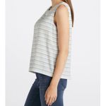 Calvin Klein  Size M White Blue Striped Top NWT Back Buttons Business Casual Chic Photo 1