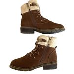 Blondo  Brown Vanessa Fleece Cuff Lace Up Water Proof Womens Leather Boots Sz 8.5 Photo 8