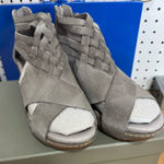 Antelope  D21 Tavi Wedge Sandals New Size 7 Light Grey Suede EU Sz 38 Photo 0