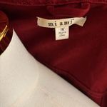 Miami Dark Red Denim Jacket Women’s Medium – Peplum Hem with Fringe Trim Photo 2