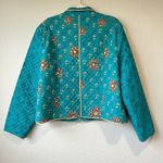 Vtg Quilted Jacket Patchwork Boho Art Wear Grandma Cottage Core Lagenlook Gypsy Blue Size L Photo 12