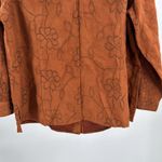 Sag Harbor  Brown Floral Button front shirt jacket 1X faux suede eyelet plus fall Photo 3