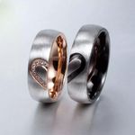2pcs Heart Wedding Promise Couple Rings Photo 2
