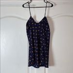 VINTAGE NORDSTROM NAVY GEOMETRIC SLEEP SET ROBE & SLIP Blue Size M Photo 7