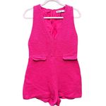 ZARA  SHORT TEXTURED WEAVE JUMPSUIT FUCHSIA Medium Photo 2