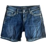 Silver Jeans Co Dark Wash Suki Jean Shorts Size W28 Blue Photo 0