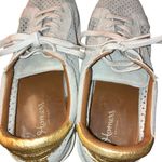 Homers Artisan ISTA Perforated Soft Gray Blue Sneaker Gold Accents Photo 8