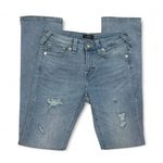 True Religion Billie Mid Rise Straight Leg Light Wash Distressed Jeans Size 28 Photo 0