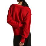 Anthropologie  t.la Zuri Fringed V-Neck Sweatshirt, Size Medium, New with Tag Photo 3