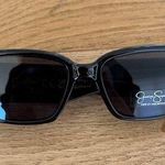 Jessica Simpson  - Modern Rectangular Sunglasses in Black & Gold Photo 0