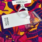 Rose + Olive Jungle Monkey Tropical Tie Button Down Top Medium NWT Photo 9