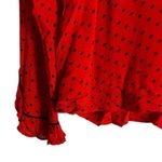 Ganni  Mullin Georgette Red Polka Dot Print Long Sleeve Blouse Size 4 Photo 9