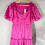 AQUA  Pleated Cutout A-Line Maxi Dress In Pink Size 0 Formal Wedding Guest Photo 8