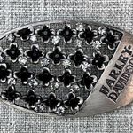 Harley Davidson Women's Belt Buckle Bling Rhinestones Brushed Silvertone Photo 0