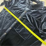 Umgee  XL velour velvet navy blue dress long sleeve button down high low hem Photo 10