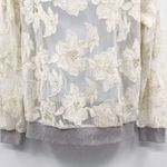 ZARA Floral Embroidered Lace Mesh Sheer Sweatshirt Top Blouse Shirt Photo 3