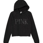PINK - Victoria's Secret PINK Victoria’s Secret Everyday Black Rhinestone Fleece Cropped Hoodie XS Photo 0