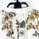 Free People  Pebble Crepe So Fine Long Sleeves Smocked Floral BohoTunic Top XS Photo 9