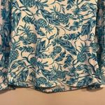 Ladies IBKUL Pineapple Turquoise Long Sleeve Mock Golf Tennis Shirt Photo 6