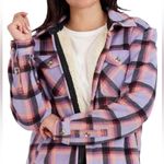 Sage Collection Purple Plaid Fleece Faux Fur Sherpa Shirt Jacket XXL Long Sleeve Photo 2