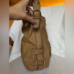 Strada Tan Beige Leather Braided Handle Boho Hobo Purse Photo 4