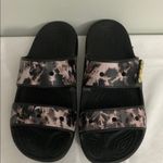 Crocs women’s Black and Purple Tie-Dye Slide Sandals size 9 Photo 2