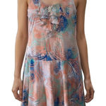 Ralph Lauren Lauren  Pastel Watercolor Drop-Waist Ruffle Dress Large Photo 0