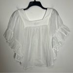 Madewell  fluttered sleeve butterfly top white square neck‎ women’s size small Photo 7