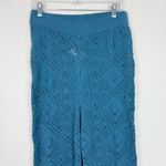 Free People  Beach Get Away Fauxchet Flare Pants Teal Blue Size XL EUC Photo 2