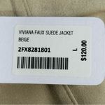Soft Surroundings  Viviana Faux Suede Beige Waterfall Open Cardigan Size L NWT Photo 8
