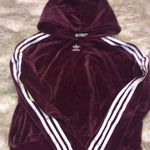 Adidas Velvet maroon crop  hoodie Photo 2