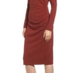 Chelsea 28 Rust Burnt Orange Mockneck Long Sleeve Dress (XS) Photo 1