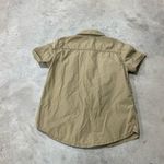 Carhartt  Womens Brown Duck Short Sleeve Top Blouse Button Down Size Medium 8-10 Photo 6