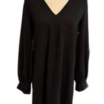 Ganni  | Long Sleeve Heavy Crepe Mini Dress with Bow Tie Detail Size 36 (US 4) Photo 5