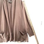 LOGO By Lori Goldstein LOGO Lori Goldstein Cardigan Womens M Brown Layered Hem Swiss Dot Layers Lounge Photo 9