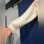 Anthropologie Elegant Cream Cropped Sweatshirt with Draped Front Photo 7