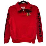 47 Brand 47 Chicago Blackhawks Red Pullover Quarter Zip Sweatshirt Womens Size Small Photo 0