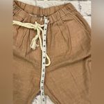 Free People  peach tan cotton beach high waist pants with drawstring rope tie XS Photo 1